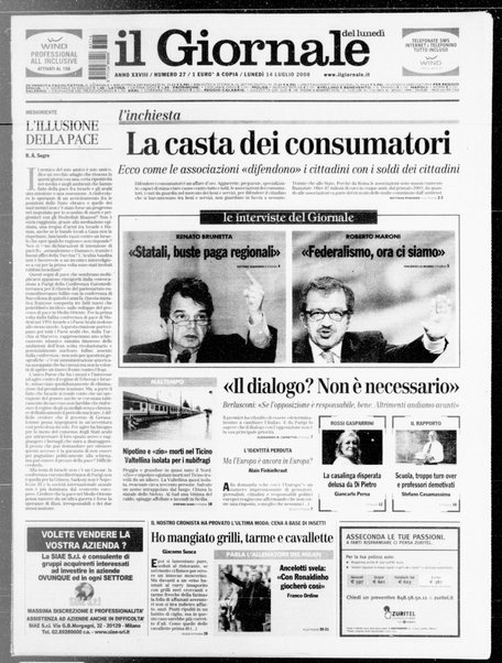 Il giornale del lunedi